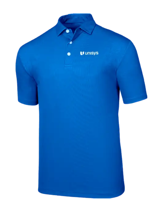 Callaway Birdseye Dark Carolina Blue Polo w/Unisys Logo