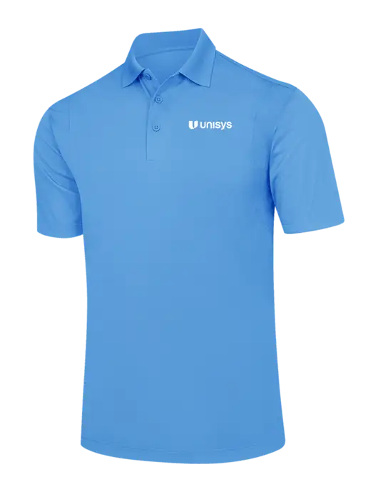 Carolina Blue Micropique Sport-Wick Polo w/Unisys Logo