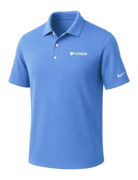 NIKE Carolina Blue Dri-Fit Micro Pique Polo w/Unisys Logo